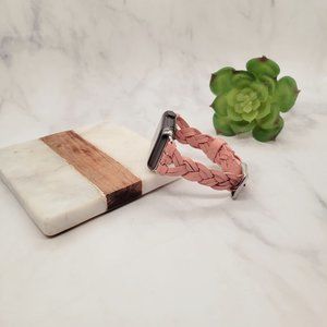 Leather Apple WatchBand Women Braided Strap Bracelet for 38mm 40mm 41mm